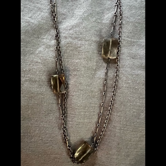 Smokey Quartz Silver Necklace - Picture 10 of 15